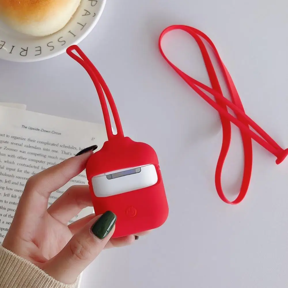Беспроводной силиконовый чехол для наушников с двойным ремешком Apple AirPods