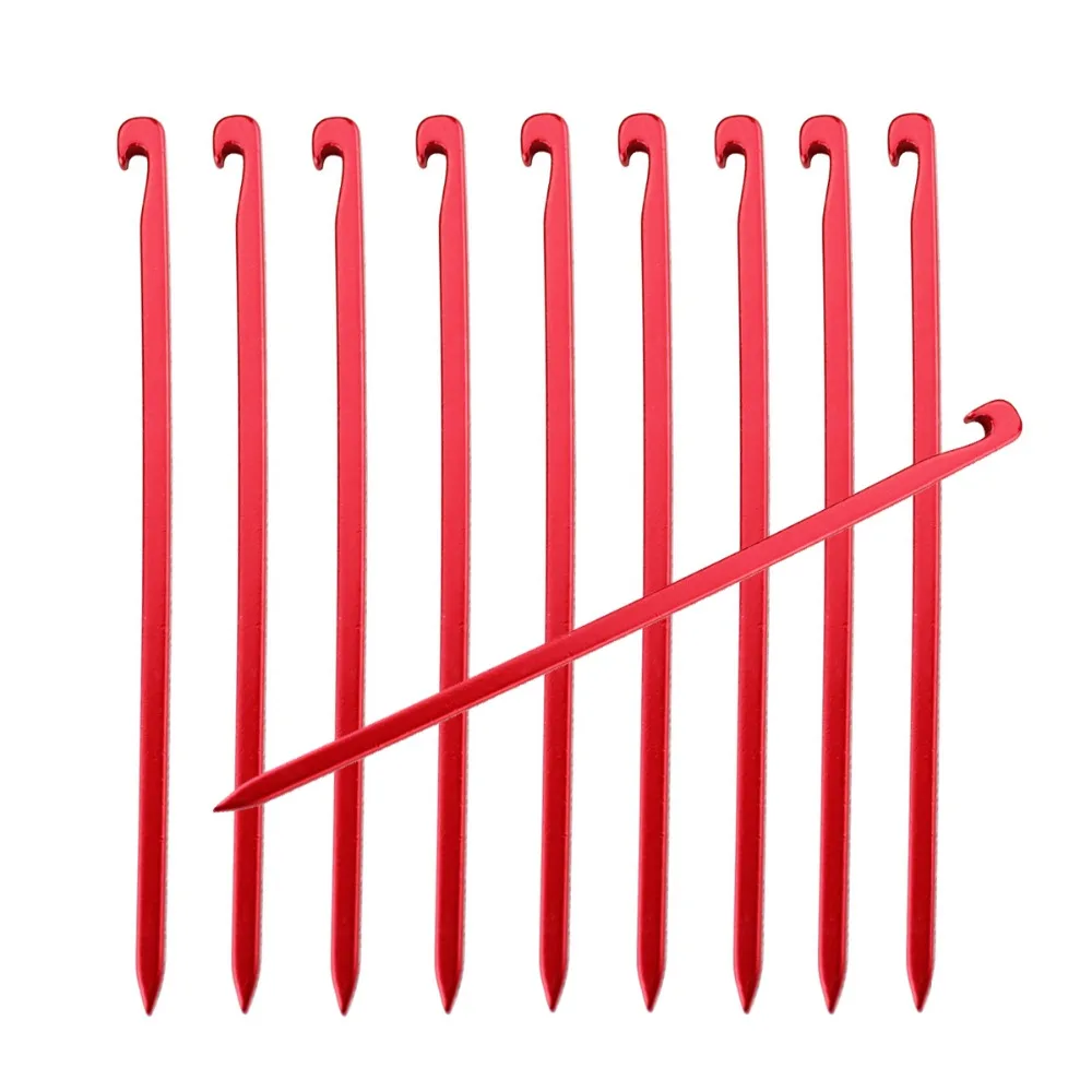 10Pcs/lot 16cm Aluminum Alloy Tent Pegs Garden Stakes Ground Nail Heavy Duty Hammock Camping For Guyline Awning Canopy Flysheet |