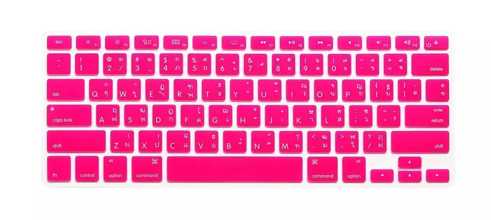 Rose Силиконовая американская клавиатура для Apple Macbook Air Pro retina 13 15 17 Th Thai для ноутбука Mac Book чехол для клавиатуры ноутбука - Цвет: Rose