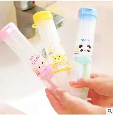 2 шт./лот зубная щетка с героями мультфильмов коробка защиты Зубная щётка трубки