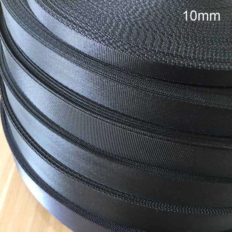 

10mm 12mm Webbing Black 42 Meters Polyester Webbing Strap for Belt Webbing Strapping Ribbon Bags Braided Strap Backpack Belt