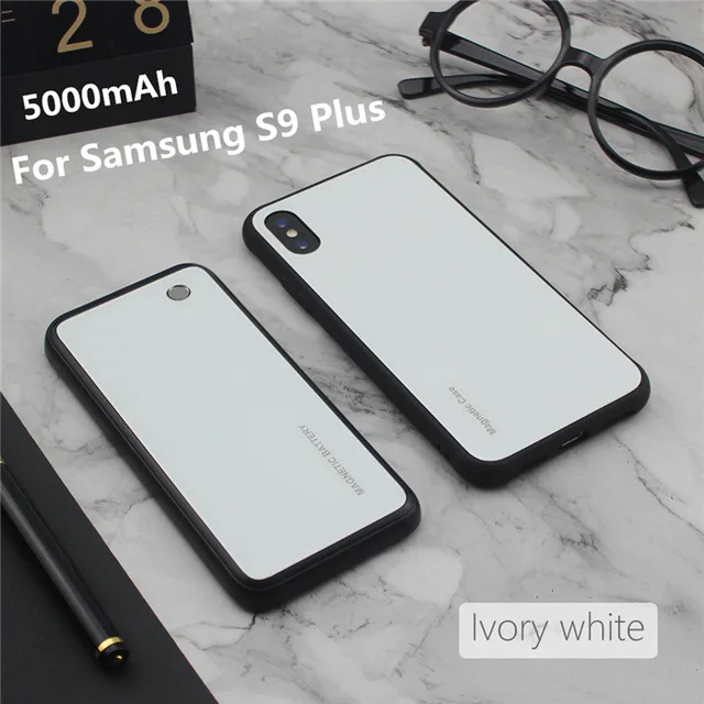 White For S9 Plus Беспроводной магнитный чехол для зарядки аккумулятора s для samsung Galaxy S9/S9 Plus/Note 8/Note 9 Один аккумулятор не включает чехол для телефона - Цвет: White For S9 Plus