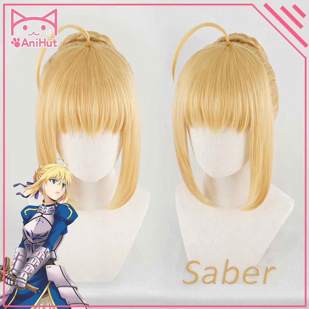 AniHut Altria Pendragon Saber парик аниме Fate Stay Night Косплей парики игра Fate Grand Order косплей парик синтетические женские волосы