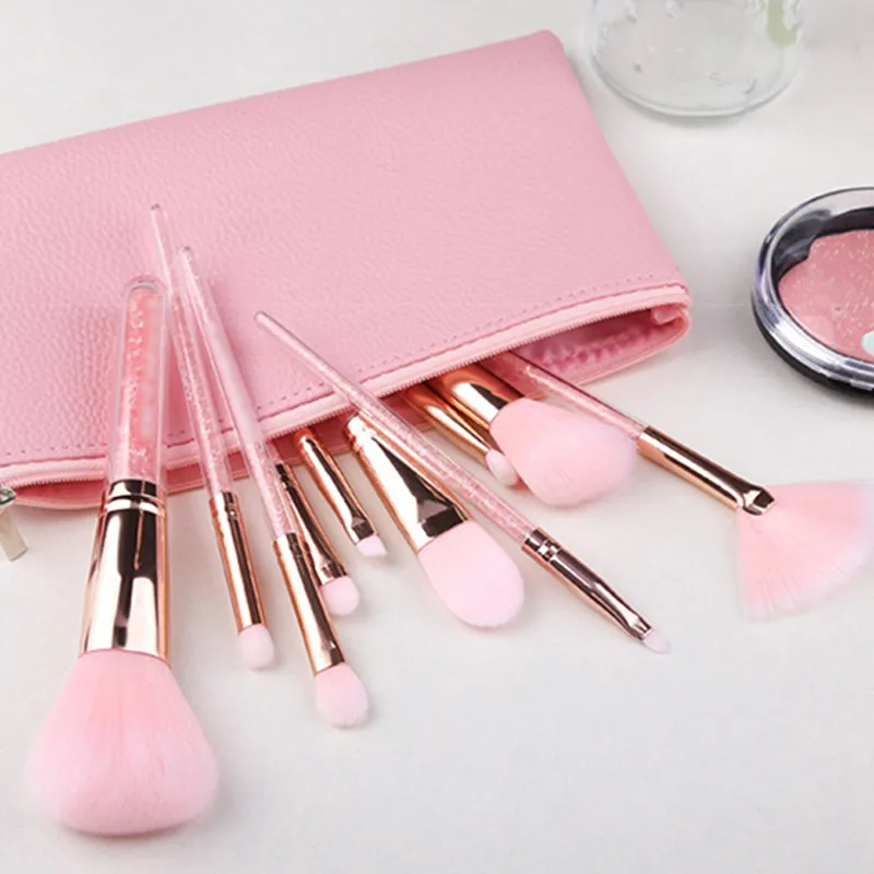 ZOREYA 10 шт. набор кистей для макияжа Розовая ручка Женская основа под макияж кисти