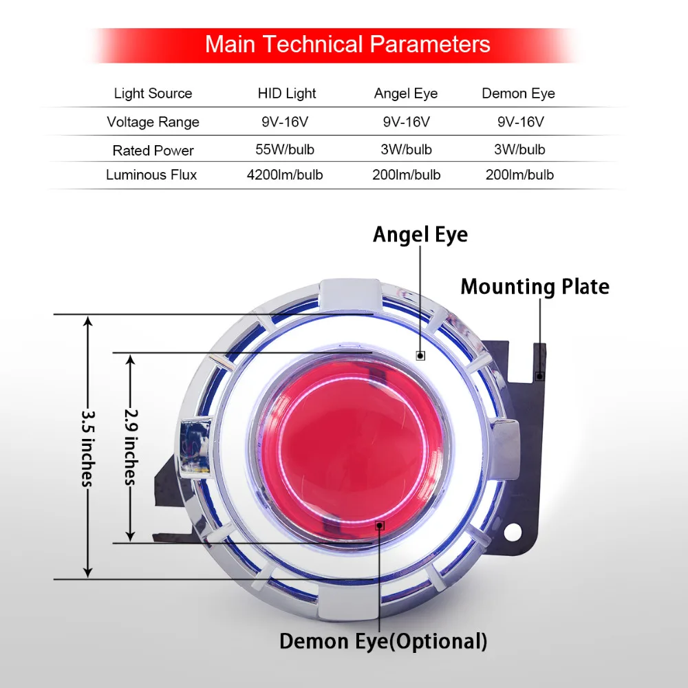 KT фара подходит для Yamaha YZF R6 1999 2002 LED Angel Eye Red Demon Мотоцикл HID Bi xenon объектив проектора