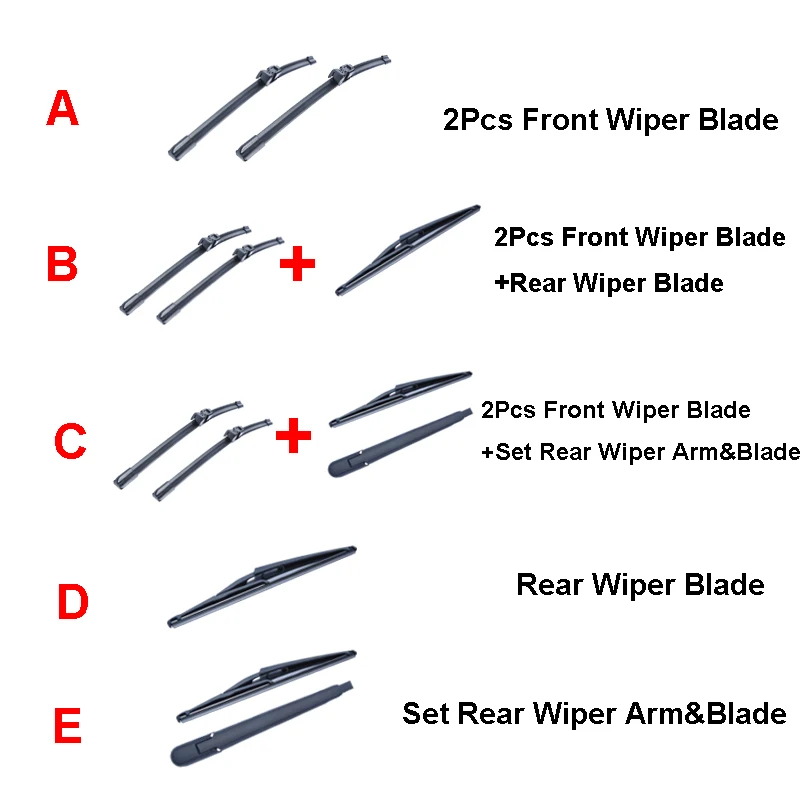 Комбинированное лобовое стекло Передняя/задняя Щетка стеклоочистителя и лезвие