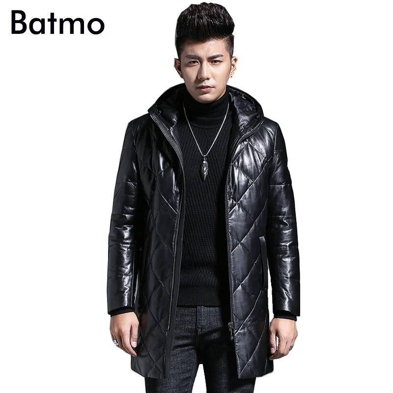 Новое поступление 2017 зимняя высококачественная мужская куртка Batmo из овчины и