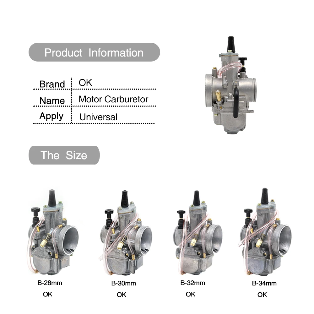 Мотоциклетный карбюратор Alconstar PWK 28 мм 30 32 34 с силовым реактивным двигателем Carb 2/4