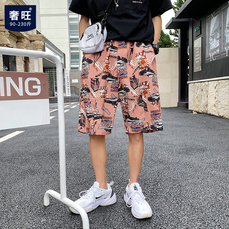 Летние спортивные шорты с принтом мужские Джоггеры в стиле Харадзюку большого