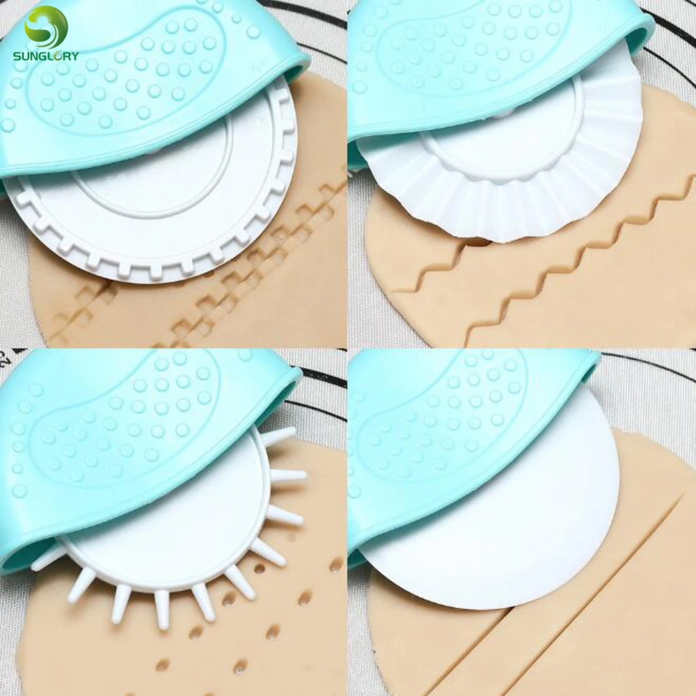 4PCS Fondant Embosser Roller Set Strip Ribbon Cutter Baking Sugarcraft Plastic Cake Rolling Pin Decorating Tools | Дом и сад