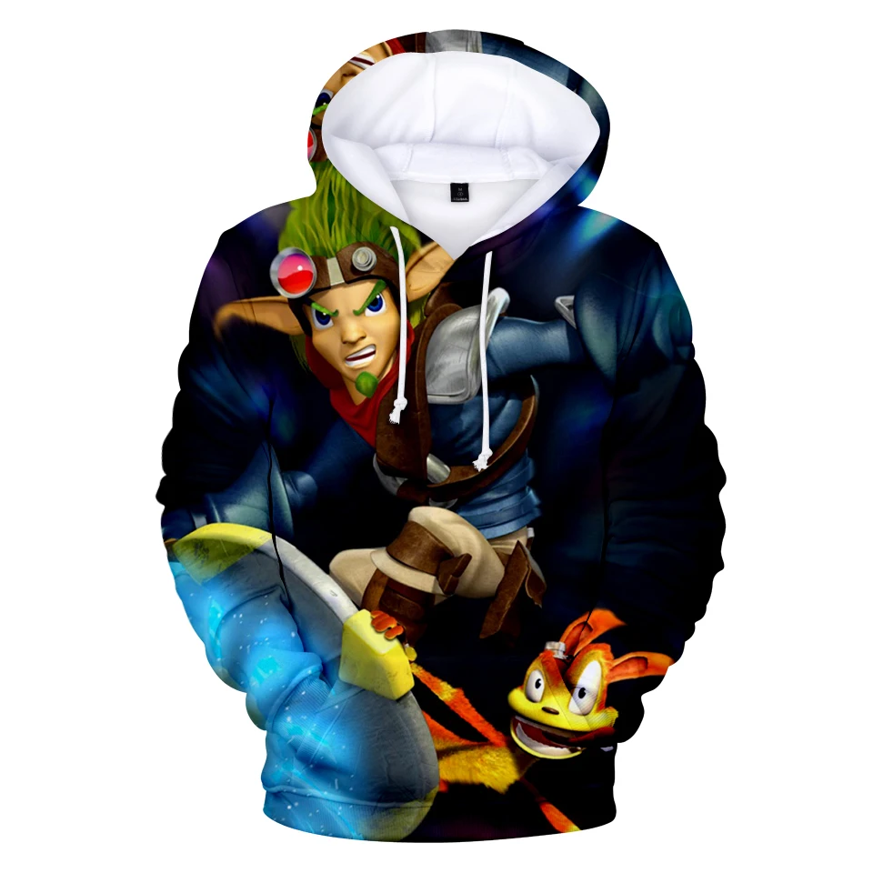 Популярные игры JAK & DAXTER 3 толстовки с капюшоном принтом Повседневная 3D модная