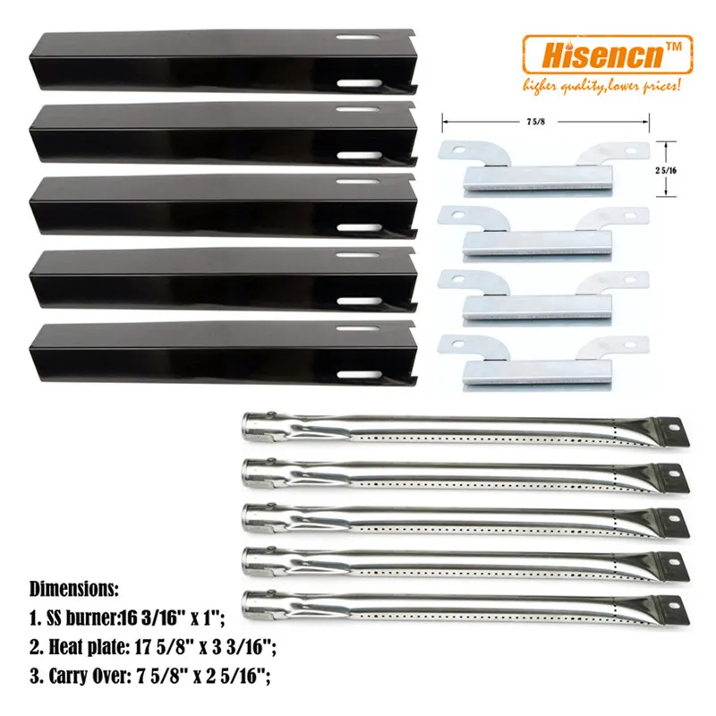 repair kit Hisencn барбекю запасные части для замены SS горелки, кроссовер трубки, фарфор, нагревательная плита Brinkmann сверхпрочный 5 из нержавеющей стали двойной слой газовый гриль 8108501S - Цвет: repair kit