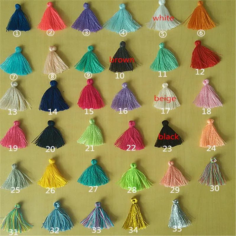 

10pcs/lot 30mm multi white pink small cotton tassels for diy bracelet jewelry making accessories mini tassels cords for earrings