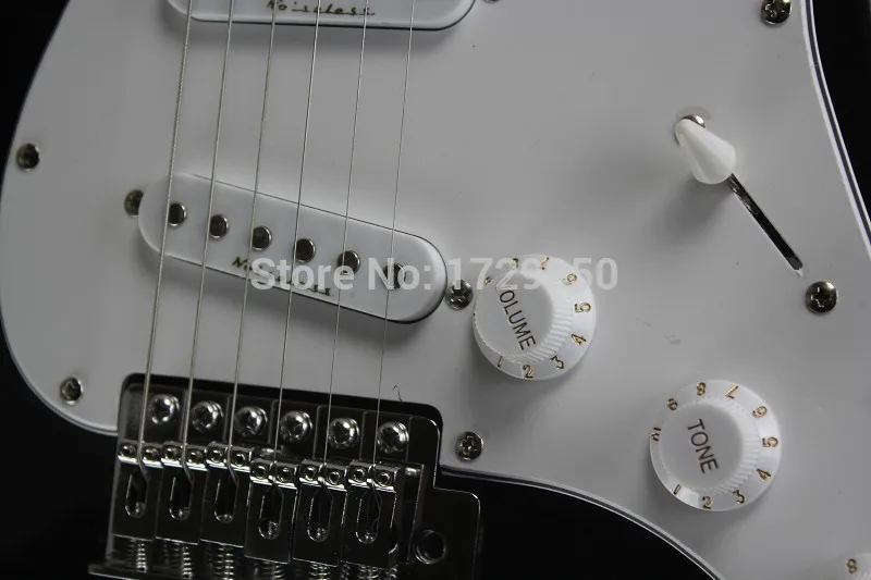 Оптовая продажа Новый черный цвет клен гриф белый накладки 6 струн электрогитара
