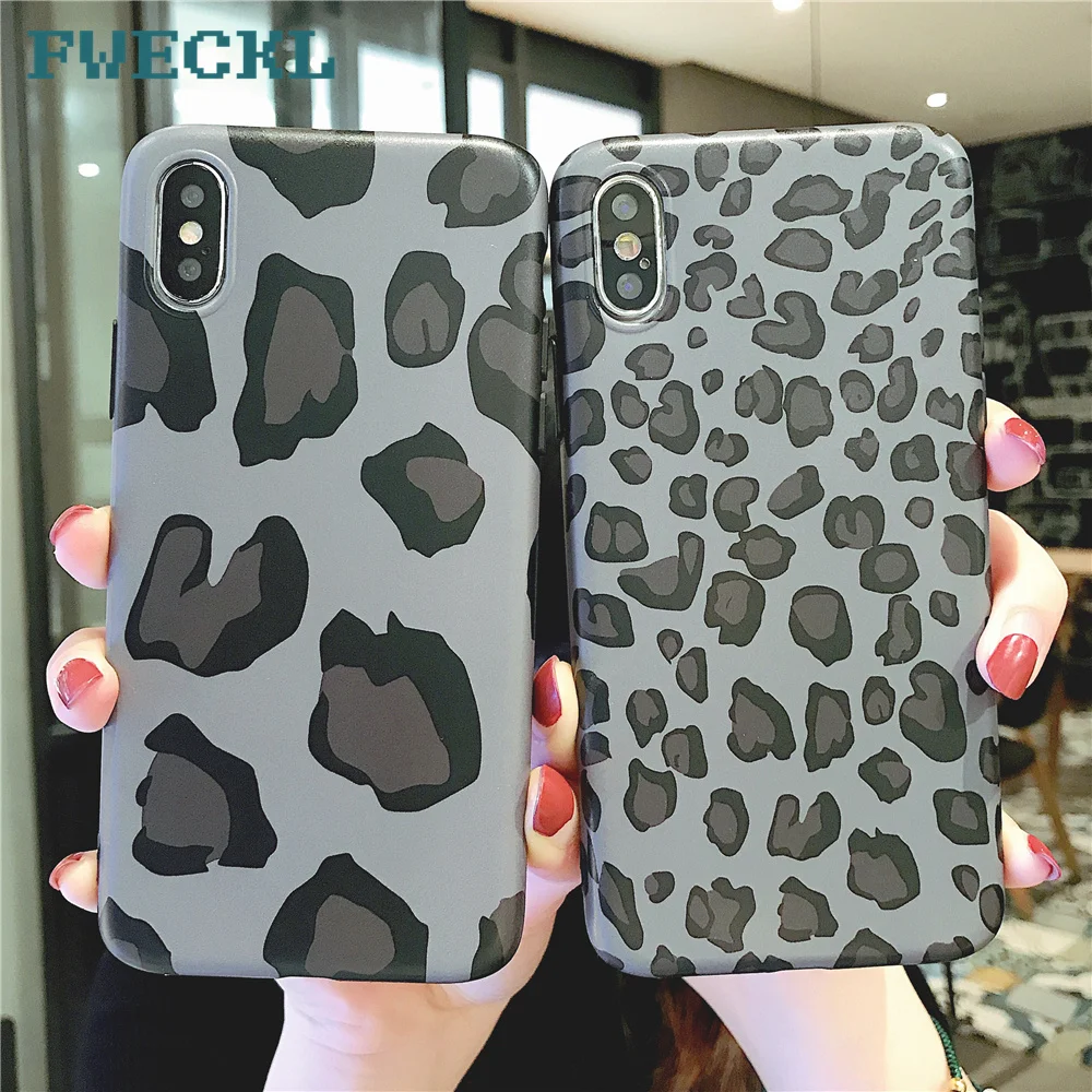 Серый Модный леопардовый чехол для телефона iPhone 7 8 Plus 6 6S X XS MAX XR мягкая IMD
