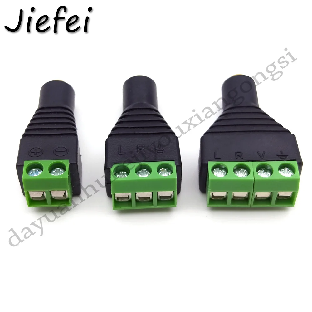 50 шт CCTV Phono Jack 3 5 мм mono Stereo 2 pin 4 Pin женский разъем на полюса AV винтовой балун