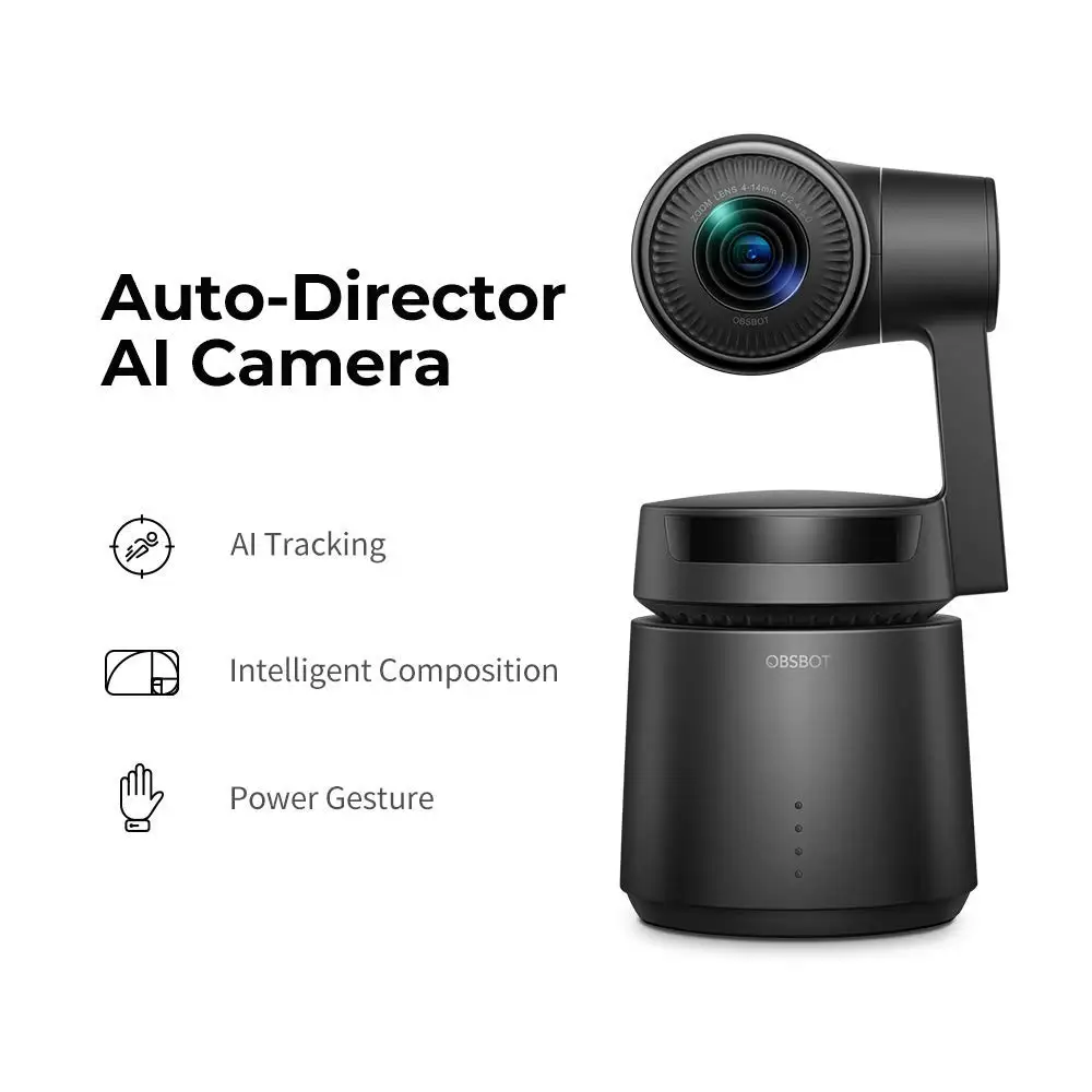 Obsbot хвост ручной 3 оси интеллигентая(ый) Авто-директор AI Камера, 4k 60fps авто зум AI отслеживания селфи видео Камера для Vlog в прямом эфире