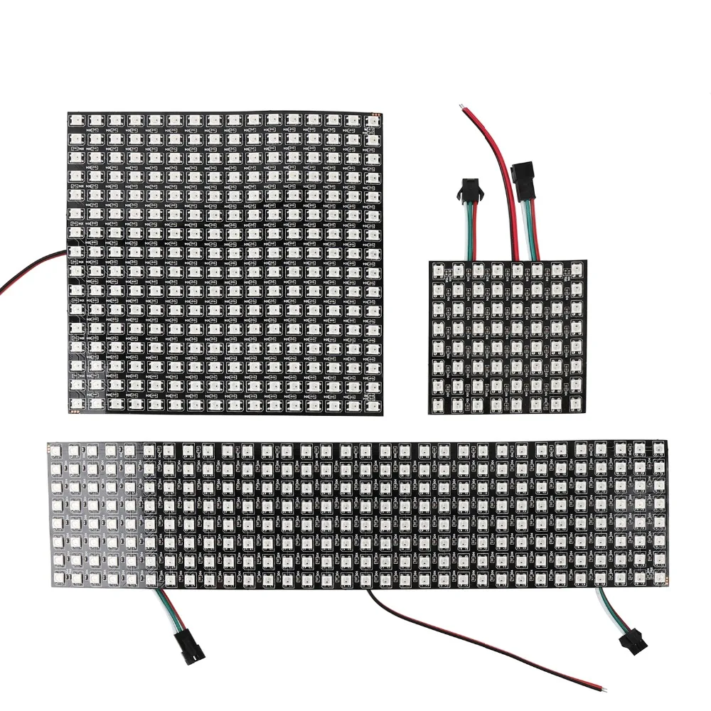 Светодиодный пиксель DC5V WS2812B Панель Экран 8*8 16*16 8*32 Пиксели цифровой гибкий