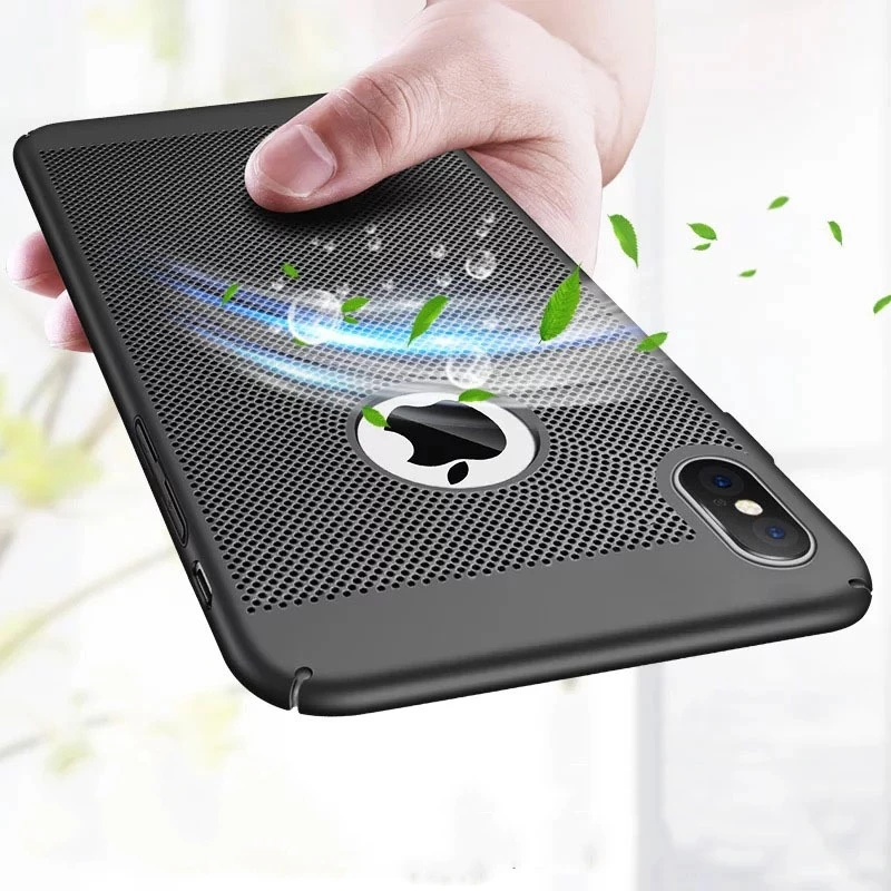 Ultra Slim Phone Case For iPhone 6 6s 7 8 Plus Hollow Heat Dissipation Cases Hard PC 5 5S SE Back Cover Coque |