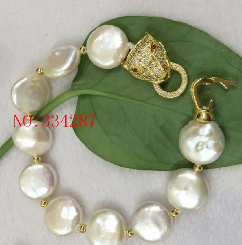 Новинка 12-13 мм Nueva natural de agua dulce perla pulsera giro hebilla botones perlas en forma leopardo | Украшения и