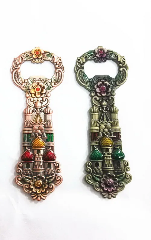 Металлическая открывалка для бутылок с выгравированным изображением замка|bottle