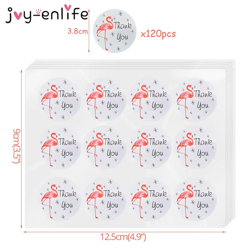 120 шт. фламинго круглая наклейка сделай сам бумажная упаковка украшение