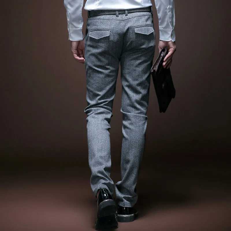 Бесплатная доставка новые модные мужские повседневные осенние брюки в клетку