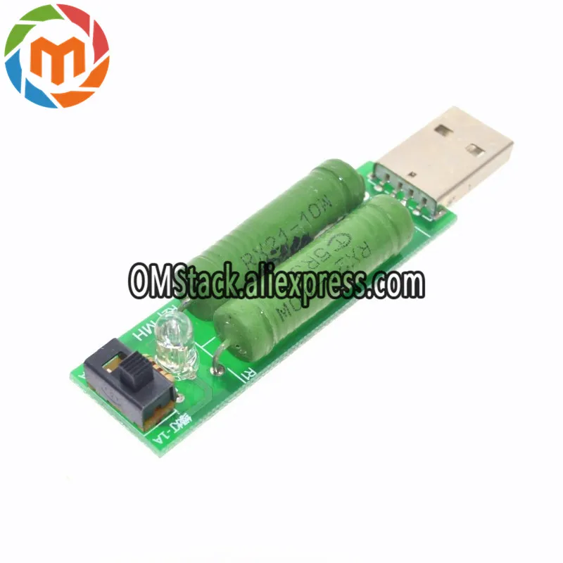 USB mini разряда нагрузочный резистор 2A/1A с коммутатором 1A зеленый светодиод 2A