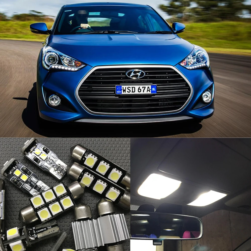 8 шт. Белый Автомобильный светодиодный комплект для салона автомобиля 2012 2015 Hyundai