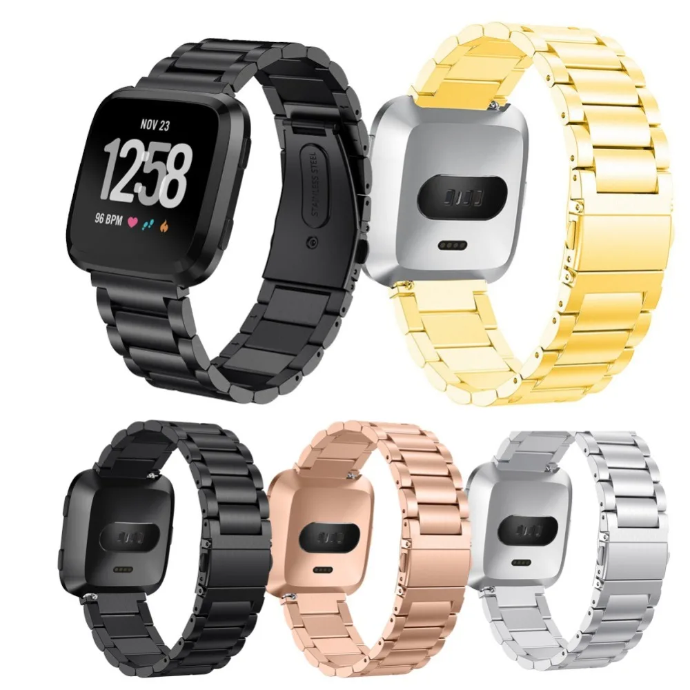 Ремешок из нержавеющей стали для Fitbit Versa браслет без винтов Замена Металлических Браслетов Аксессуары Для Fitbit Versa