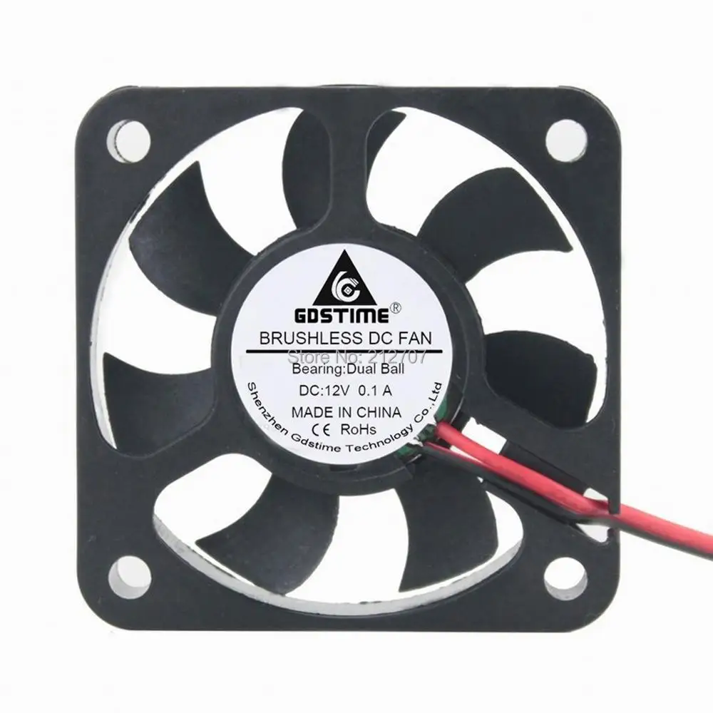 2 шт. Gdstime DC 12 В 2Pin 5 см 50 мм 50x50x10 5010 Бесщеточный вентилятор охлаждения постоянного