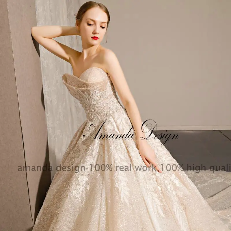 Свадебное платье с блестящими стразами Аманда|Свадебные платья| |