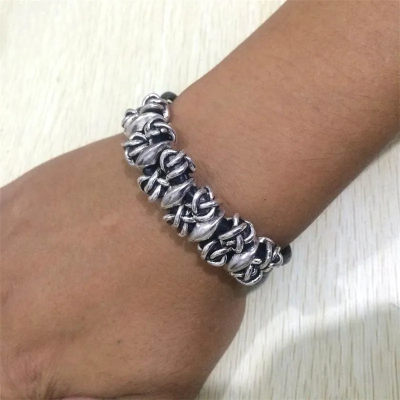 

2018 New Arrival Vintage Men Bracelet Double Layer Leather Rope Unique Design Fashion Bracelets & Bangles Christmas Gifts