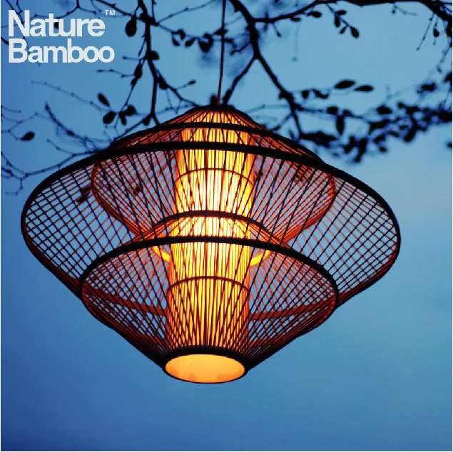 IKEA creaive simple style nature bamboo flying saucer pendant lamp to decorate restaurant/teahouse/living room/ | Лампы и освещение