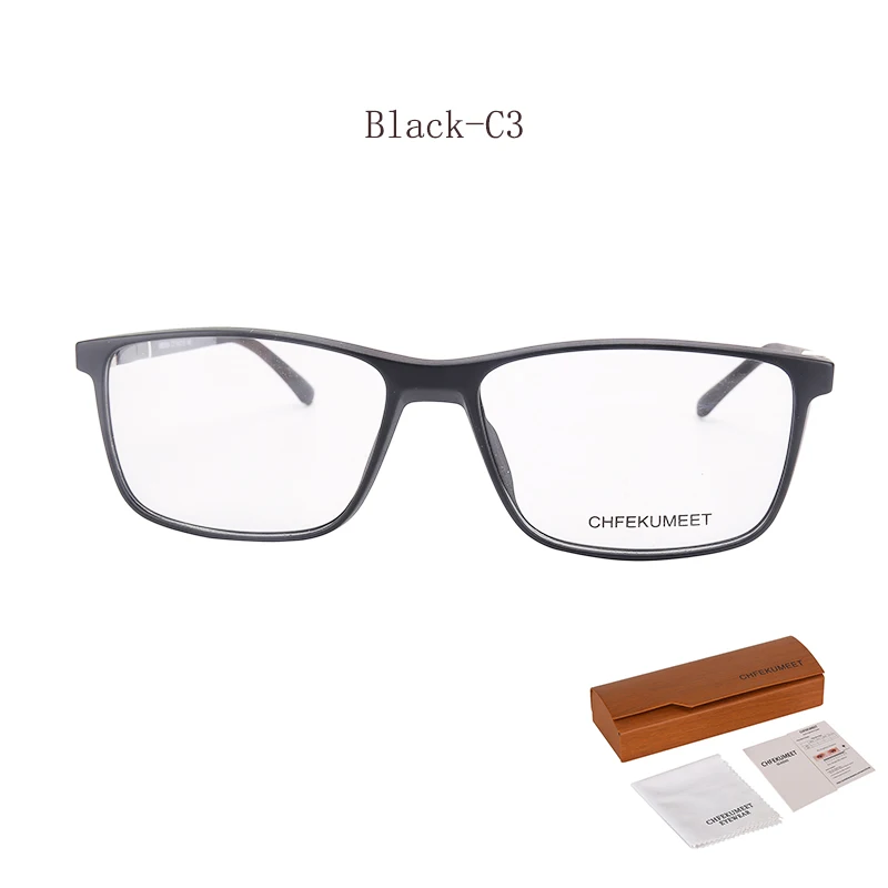 C3 CHFEKUMEET прямоугольник очки рецепт кадр Оправы для очков Для мужчин Gafas ацетат мужских оправ оптические очки - Цвет оправы: C3