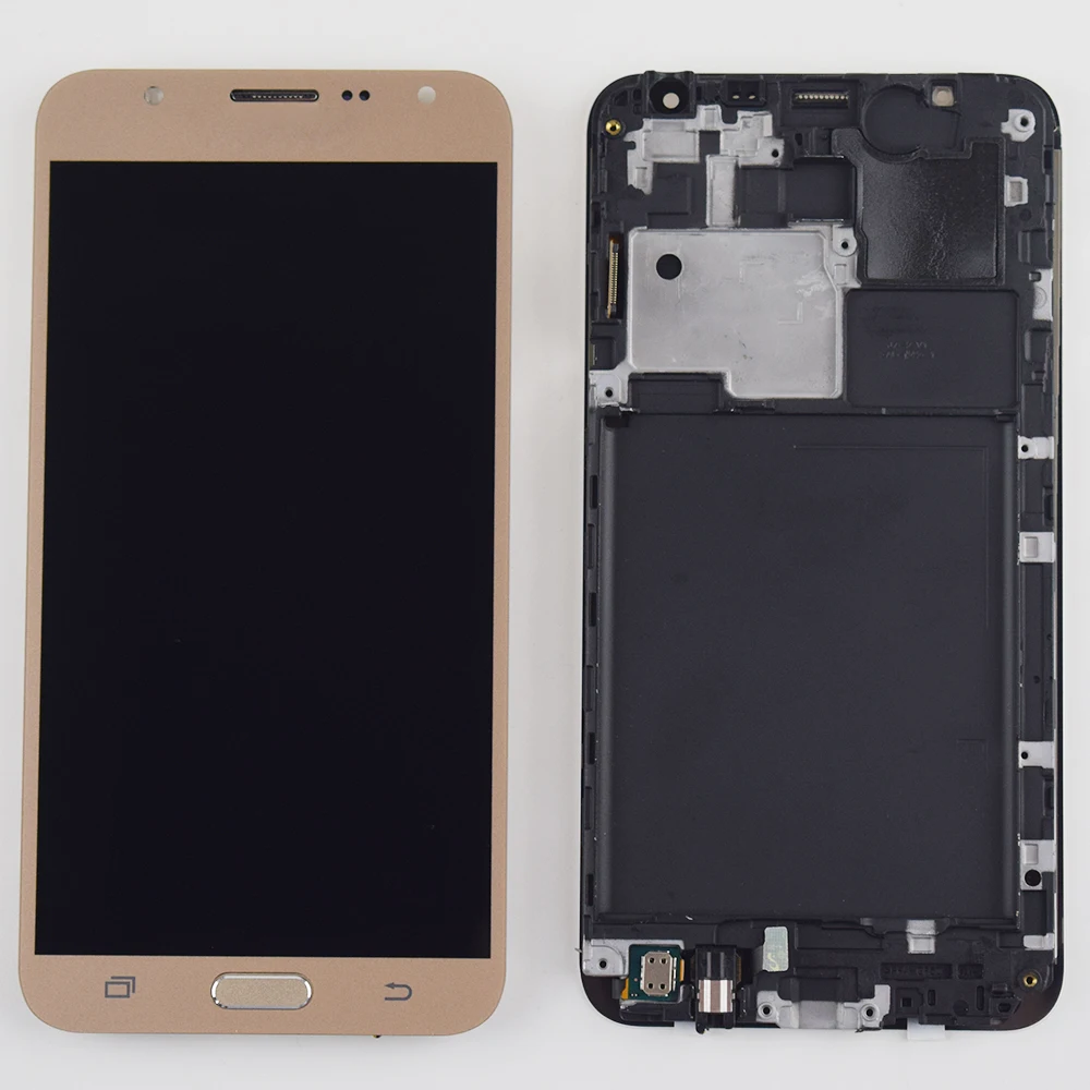 Для samsung Galaxy J7 2015 дисплей с сенсорным экраном дигитайзер в сборе рамка для J700 ЖК