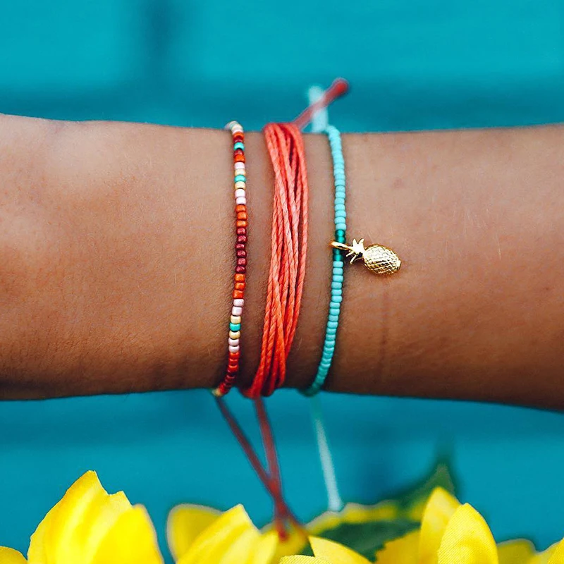 Женский браслет с бусинами boho pulseras mujer коралловый оригинальный дружбы
