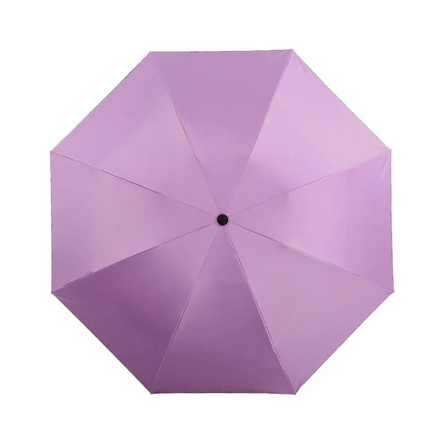 purple Автоматический обратный Зонт от дождя женский с черным покрытием Модный Цветной перевернутый Chuva зонт для мужчин 3 складной солнечный автоматический - Цвет: purple