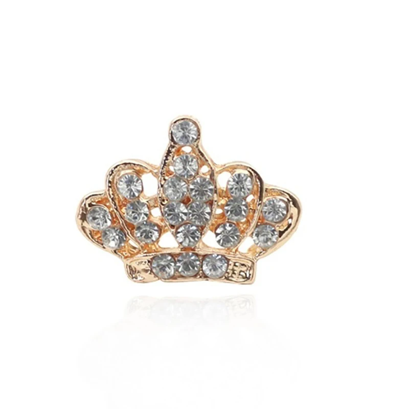 Модная брошь со стразами в форме короны ювелирное изделие маленькие золотые