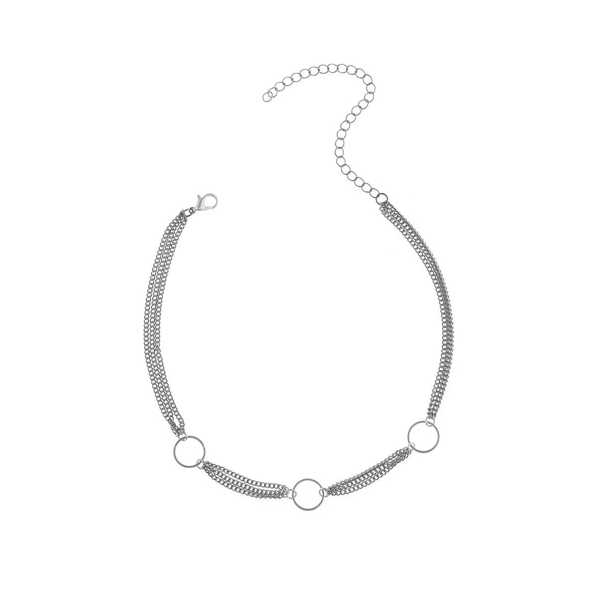 Trendy Multi Layer Metal Chain Necklace Female Style Fashion Simple Choker for CX520 | Украшения и аксессуары