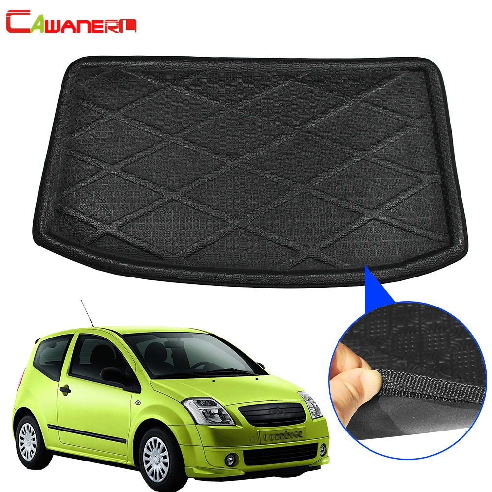 

Cawanerl For Citroen C2 Car Tail Trunk Mat Boot Tray Liner Luggage Floor Kick Carpet Mud Cargo Protector Pad Accessories