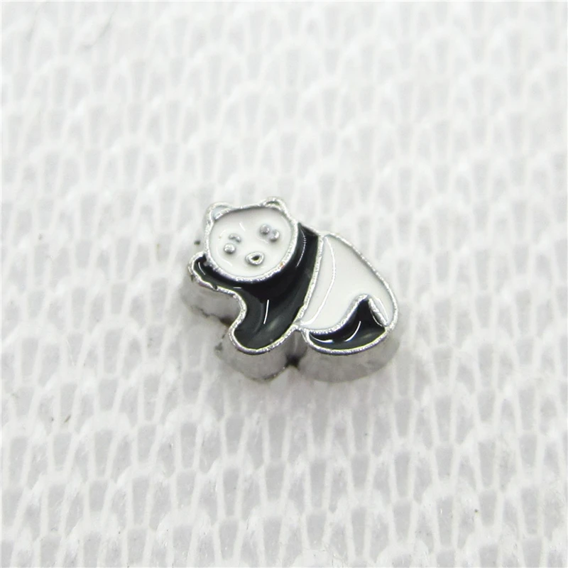 

New arrive 50pcs/lot giant panda floating charms living glass memory floating lockets diy jewelry