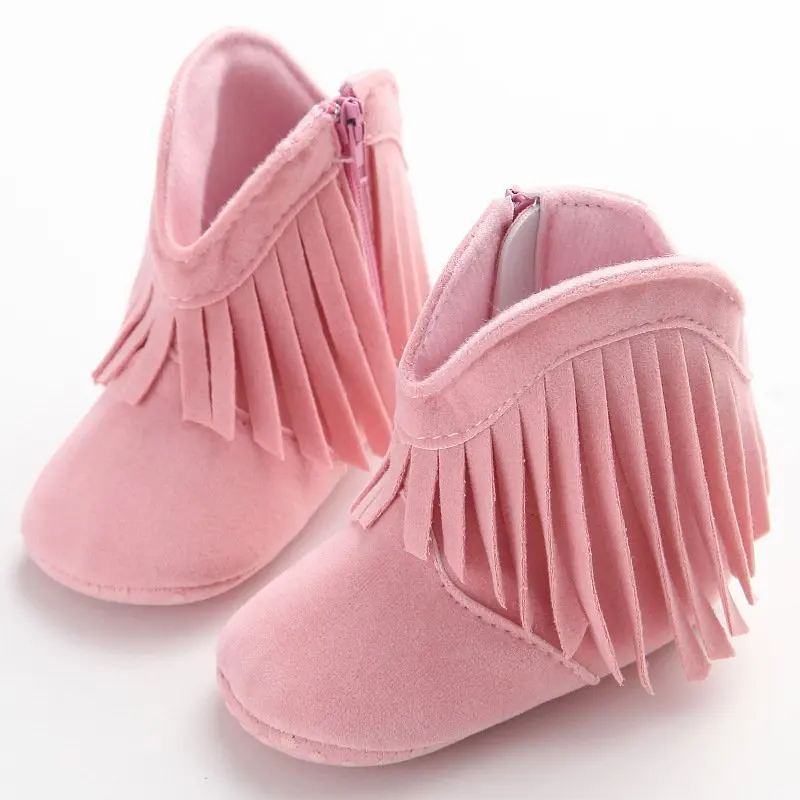 

Baby Girls Shoes Warm Tassels Newborns Boots Fashion Snow Boots Toddler Solid Fashion Fringe Boots Winter Warm Shoes NEW