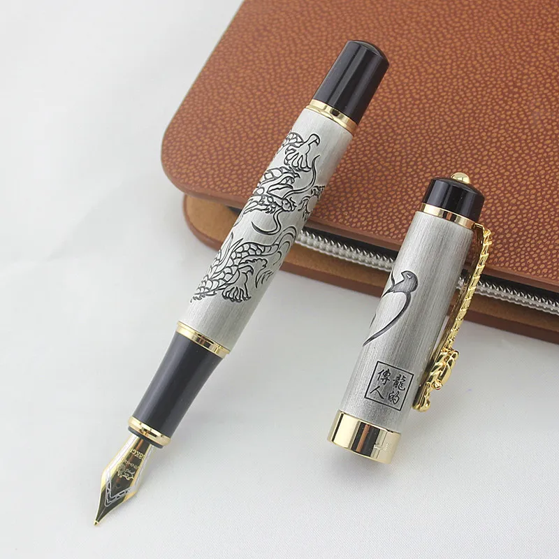 Jinhao каллиграфия перьевая ручка изогнутое перо потомки дракона серый для