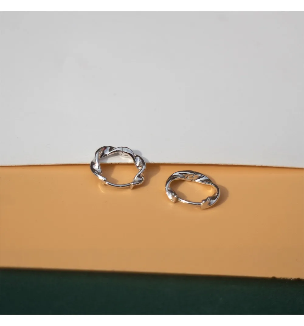 Серьги из стерлингового серебра S925 пробы, простые геометрические молнии, ушные кости, Пряжка для ушей, индивидуальная тренд, дикие мужские и женские серебряные ювелирные изделия для ушей