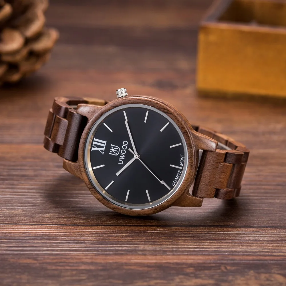 Часы UWOOD мужские деловые Роскошные деревянные 2018 | Наручные часы