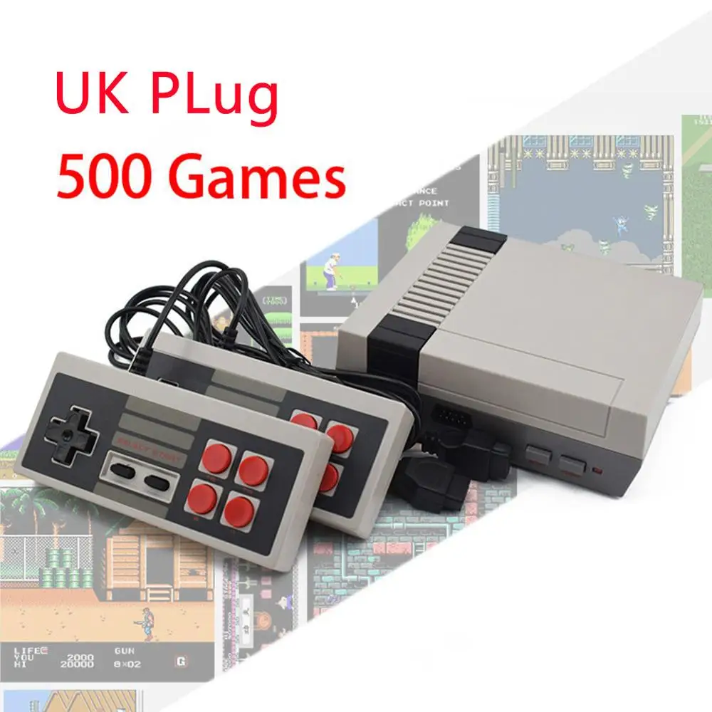 UK 500Games Встроенный 500/620 игр Мини ТВ игровая консоль 8 бит Ретро Классический Ручной игровой плеер AV выход видео игровая консоль игрушки подарки - Цвет: UK 500Games