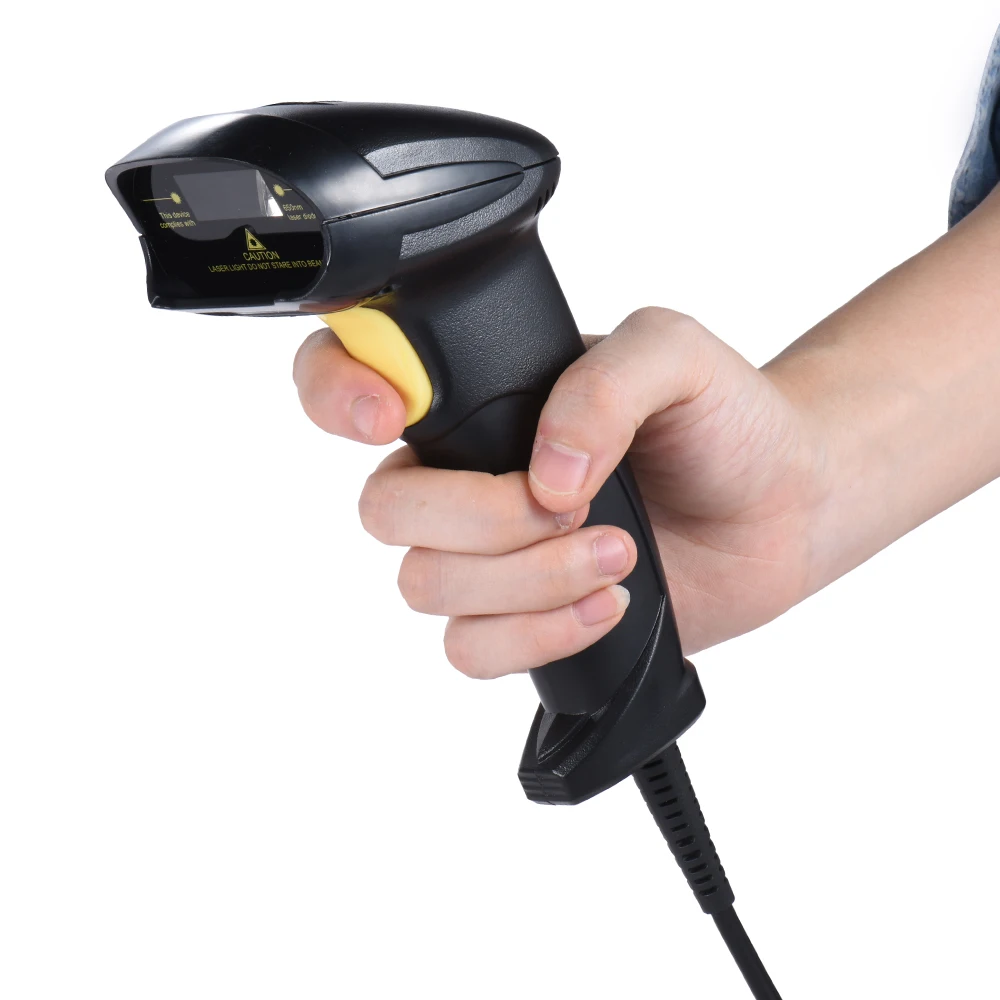 Автоматический Портативный лазерный сканер штрих кода USB2.0 черный портативный с