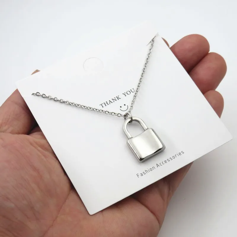 Золотое ожерелье с замком для женщин подвеска Роло цепочка из нержавеющей стали