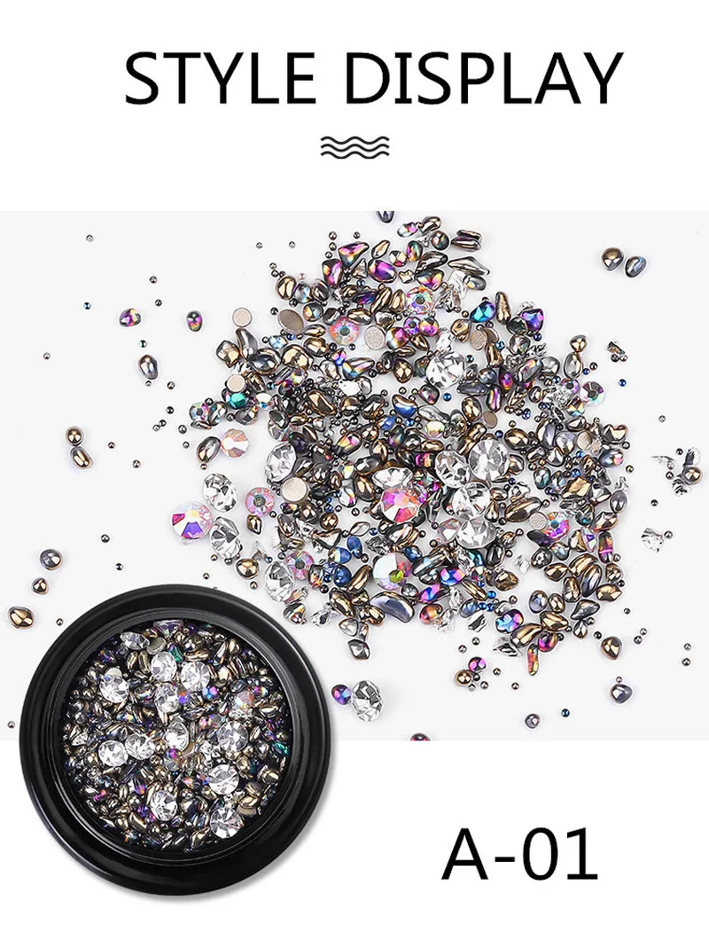 Смешанные Подвески украшения для ногтей коробка стразов ewelry Strass дизайн Маникюр 3D
